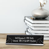 Different Paths, Same Destination Silver Frame Desk Sign (2x8") | Classroom Special Needs Support