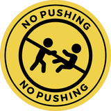Circle Plus No Pushing Wall or Door Sign | Safety Signs For Babies and Toddlers Daycare