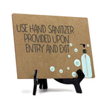 Signs ByLITA Use Hand Sanitizer Provided Upon Entry & Exit, Hygiene Table Sign, 6" x 8"