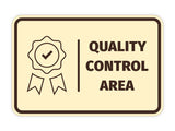 Signs ByLITA Classic Framed Quality Control Area Door or Wall Sign Easy Installation | Health And Safety | Building And Hospitality Signs