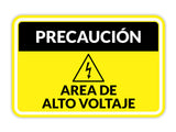 Classic Framed Plus Precaución Area de Alto Voltaje Door or Wall Sign | Business Warning Signage