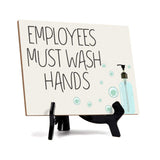 Signs ByLITA Employees Must Wash Hands, Hygiene Table Sign, 6" x 8"