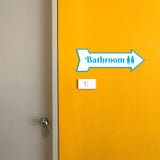 Arrow Shape Bathroom 12x4" Wall or Door Sign | Restrooms Signage