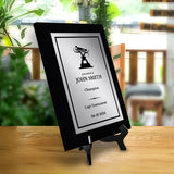 Luge Customizable Black Frame Wooden Award Plaque | Easel Mount Option | Achievement and Recognition Personalizable Plaques | Sports Award