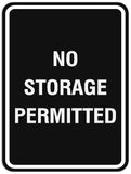 Signs ByLITA Portrait Round No Storage Permitted Sign - Laser-Engraved Lettering | Durable ABS Plastic | Vibrant Colors | Powerful Foam Tape