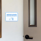Classic Framed Plus Wear Gloves When Handling Samples Door or Wall Sign | Hygiene and Safety Signage
