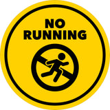 Circle Plus No Running Wall or Door Sign | Easy Installation | Office & Public Parks Warning Signage
