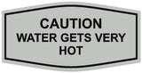 Signs ByLITA Fancy Caution Water Gets Very Hot Sign | Durable Plastic | Vibrant Colors | Powerful Foam Tape