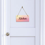 Kitchen 5x10 Hanging Plus Wall or Door Sign | Rustic Twine | Range of Vibrant Decor Styles | Room Signs For Home and Business