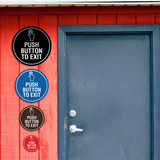 Signs ByLITA Circle Push Button To Exit Wall or Door Sign