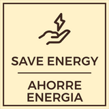 Signs ByLITA Square Save Energy Door or Wall Sign | Spanish Bilingual Business and Office Signs
