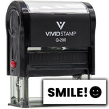 Vivid Stamp SMILE! Self-Inking Rubber Stamps Teachers And Schools | Motivational Stamps For Children | Re-inkable Ink Pad