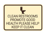 Signs ByLITA Classic Framed Clean Restrooms Promote Good Health Please Help Keep It Clean Wall or Door Sign