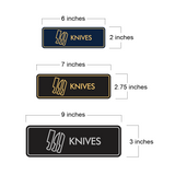 Signs ByLITA Standard Knives Door or Wall Sign Easy Installation | Durable Construction | Kitchen Essentials | Hygiene | AirBnB Signs