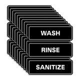 All Quality Standard WASH RINSE SANITIZE Set of 3 Bay Sink Signs - Restaurant & Commercial Kitchen Sink Signs - Easy to Install