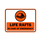 Classic Framed Plus Life Rafts In Case of Emergency Door or Wall Sign | Boats & Yachts Signage