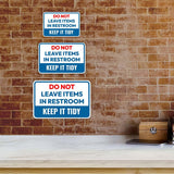 Classic Framed Plus Do Not Leave Items In Restroom – Keep It Tidy Door or Wall Sign | Bathroom Signs