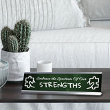 Embrace the Spectrum Of Our Strengths Silver Frame Desk Sign (2x8") | Classroom Special Needs Support