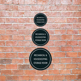 Circle Plus Mechanical & Housekeeping Storage Room Wall or Door Sign