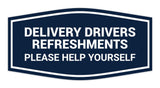 Signs ByLITA Fancy Delivery Drivers Refreshments Please Help Yourself Wall or Door Sign