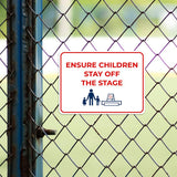 Classic Framed Plus Ensure Children Stay Off the Stage Door or Wall Sign | Child Safety Business Signs
