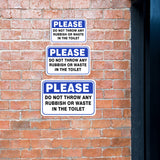 Classic Framed Plus Please Do Not Throw Any Rubbish Or Waste In The Toilet Door or Wall Sign | Public Bathroom Warning Signage