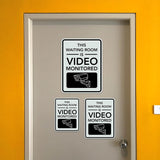 Portrait Round Plus This Waiting Room Is Video Monitored Wall or Door Sign | Office Rules Sign for Waiting Area & Group Sessions