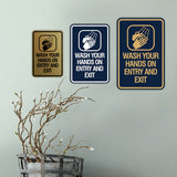Signs ByLITA Portrait Round Wash your hands on entry and exit Wall or Door Sign