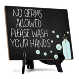 Signs ByLITA No Germs Allowed Please Wash Your Hands, Hygiene Table Sign, 6" x 8"
