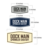 Fancy Dock Main Sprinkler Shutoff Wall or Door Sign
