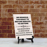 Customer Notification Bilingual Table Signs with Acrylic Stand (6x8“)