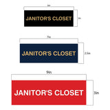 Basic Janitor's Closet Door/Wall Sign (Multipack)