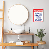 Portrait Round Plus Attention Please Dry Off Before Entering Building Wall or Door Sign | Indoor Gym Signage
