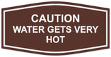 Signs ByLITA Fancy Caution Water Gets Very Hot Sign | Durable Plastic | Vibrant Colors | Powerful Foam Tape