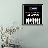 Square Plus We Stand with You Always Wall or Door Sign | USA Flag | Police First Responders Appreciation Signage
