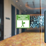 Square Plus Entrada Para Entregas Wall or Door Sign | Spanish | Health & Safety Warehouse Business Signage