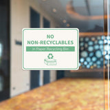 Classic Framed Plus No Non-Recyclables in Paper Recycling Bin Door or Wall Sign | General Waste & Disposal