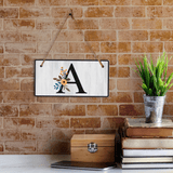 A Flower Decor 5x10 Hanging Wall or Door Sign | Alphabet Letter Room Decoration
