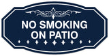 Signs ByLITA Victorian No Smoking on Patio Sign - Laser-Engraved Lettering | Durable ABS Plastic | Vibrant Colors | Powerful Foam Tape Wall or Door Sign