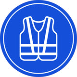 Circle Plus Safety Vest Wall or Door Sign | Easy Installation | Health & Safety Signage