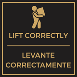 Signs ByLITA Square Lift Correctly Wall or Door Sign | Spanish Bilingual Warehouse Health and Safety Signs