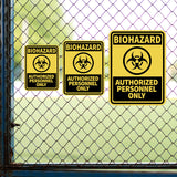 Portrait Round Plus Biohazard Authorized Personnel Only Wall or Door Sign | Warning Signage