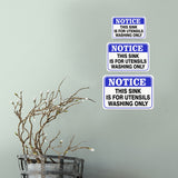 Classic Framed Plus Notice This Sink Is For Utensils Washing Only Door or Wall Sign | Office Housekeeping Signage
