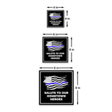 Square Plus Salute to Our Hometown Heroes Wall or Door Sign | USA Flag | Police First Responders Appreciation Signage