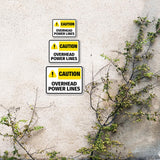 Classic Framed Plus Caution: Overhead Power Lines Door or Wall Sign | Miscellaneous Warning Signs - Industrial & Construction