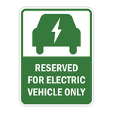 Portrait Round Plus Reserved For Electric Vehicle Only Door or Wall Sign | Electric Vehicle Charging Station | Parking