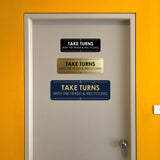 Signs ByLITA Standard Take Turns with the Trash and Recycling Door or Wall Sign Easy Installation | Shared Accommodation | Sign for Home, Business, AirBNB and Office Spaces