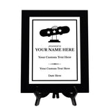 Skateboarding Customizable Black Frame Wooden Award Plaque | Easel Mount Option | Achievement and Recognition Personalizable Plaques