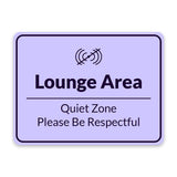 Classic Framed Plus Lounge Area – Quiet Zone Please Be Respectful Door or Wall Sign | Break & Lounge Areas