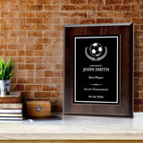Soccer Customizable Wooden Award Plaque | Easel Mount Option | Achievement and Recognition Personalizable Plaques